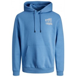 SWEAT JACK & JONES BLEU CIEL LOGO BLANC